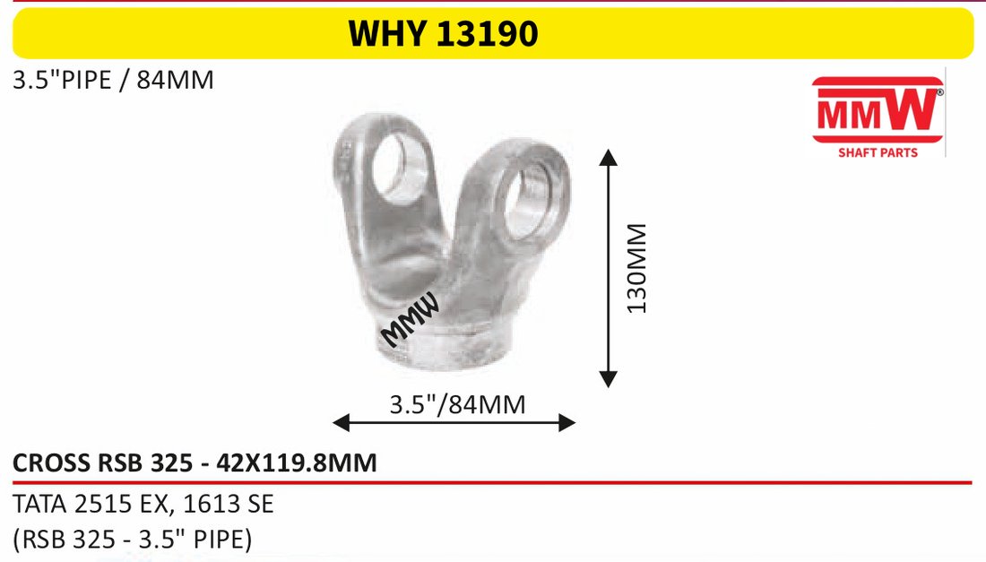 WHY 13190 Half Yoke / Tube Yoke