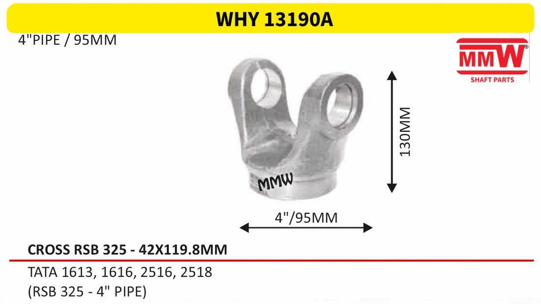WHY 13190A Half Yoke / Tube Yoke