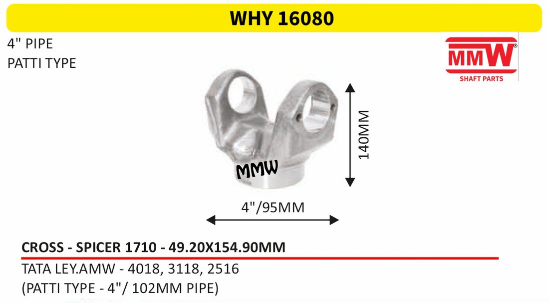 WHY 16080 Half Yoke / Tube Yoke