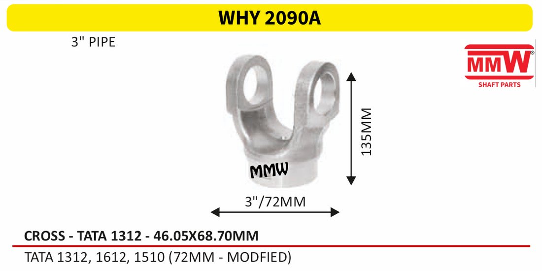 WHY 2090A Half Yoke / Tube Yoke