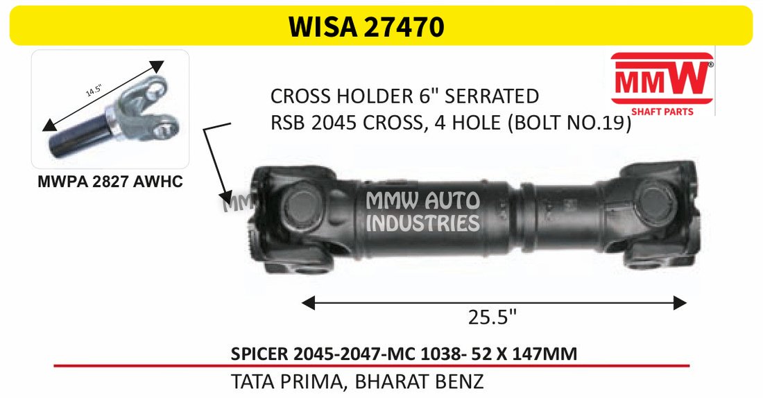 WISA 27470 Interaxle Shaft