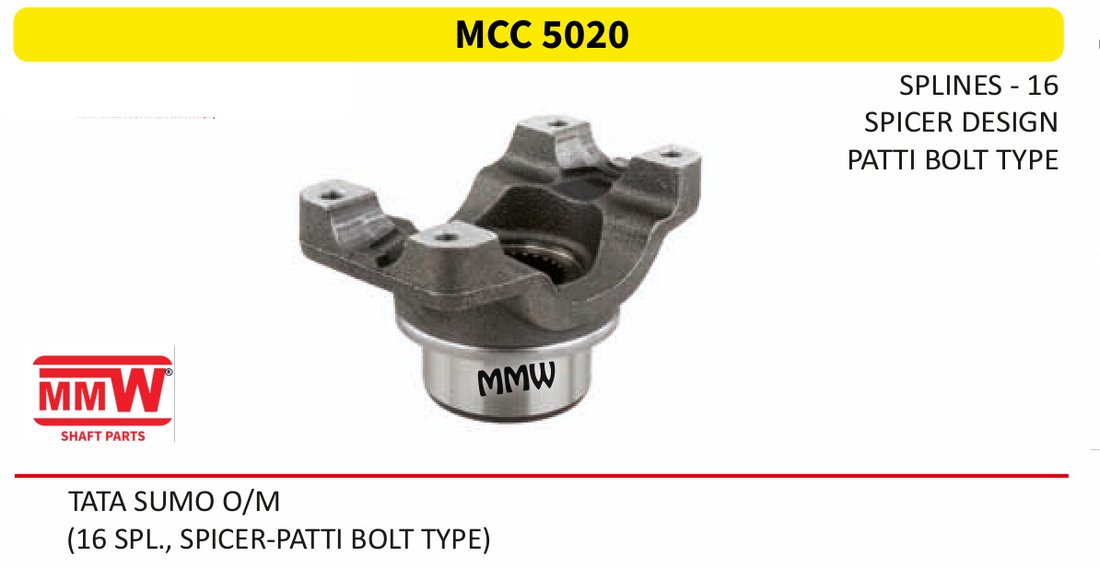 MCC 5020 Front Teeth & Centre Coupling Flange 16 splines for TATA SUMO O/M MMW Auto Industries