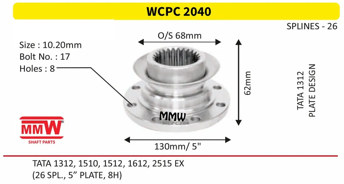 Pinion / Diff / Input / Thru Shaft Coupling Flange parts by MMW Auto Industries