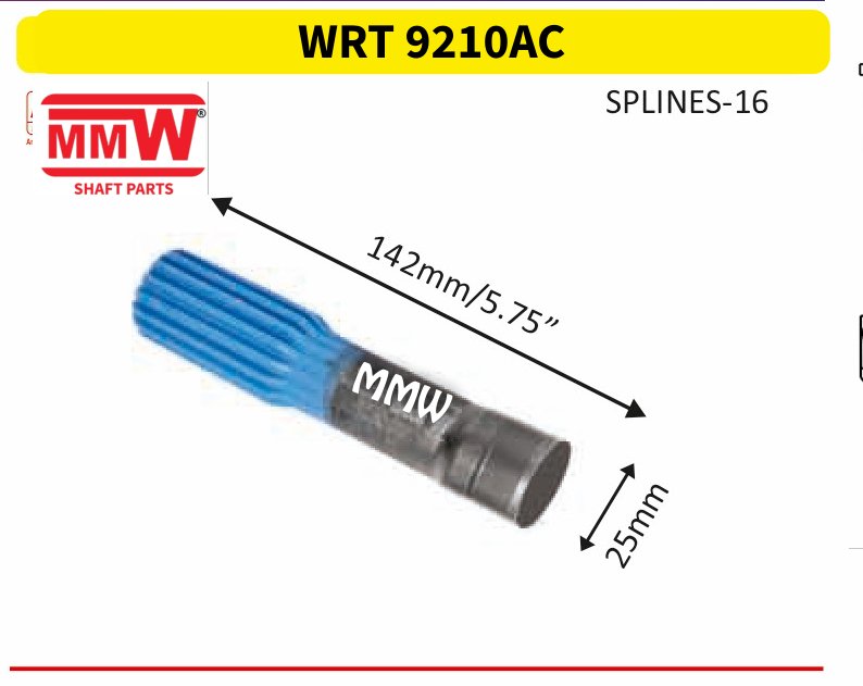 WRT 9210AC Full Sleeve Yoke & Rear Teeth length 142MM/5.75" 16 splines MMW Auto Industries