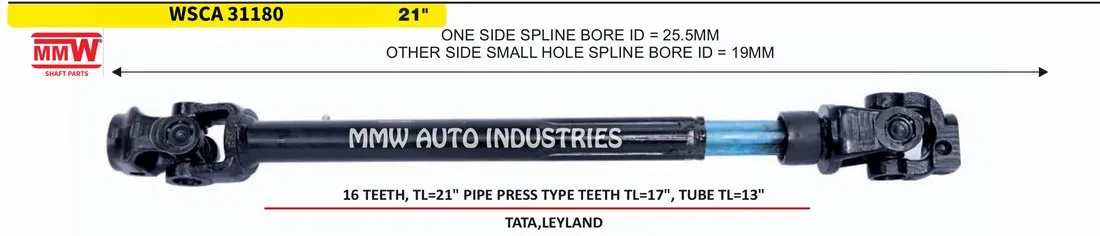 WSCA 31180 Steering Column Rod 21" pipe for TATA, LEYLAND MMW Auto Industries