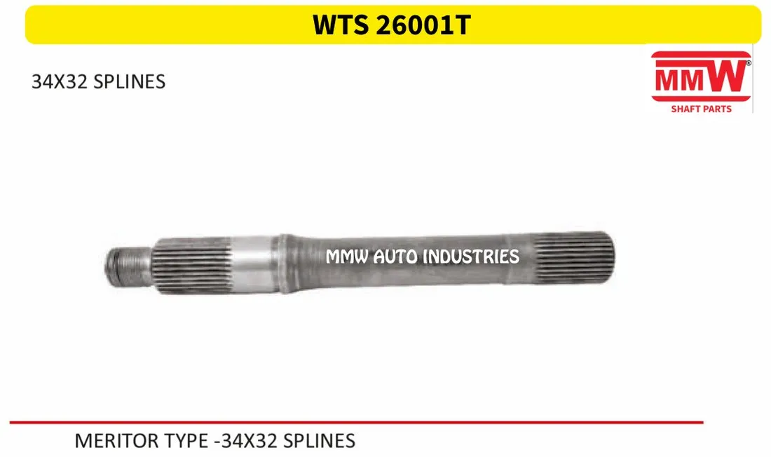WTS 26001T Through Shaft 34X32 splines for MERITOR TYPE-34X32 SPLINES MMW Auto Industries