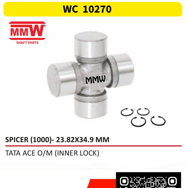 WC 10270 UJ Cross 23.82X34.9 MM for TATA ACE O/M (INNER LOCK) MMW Auto Industries