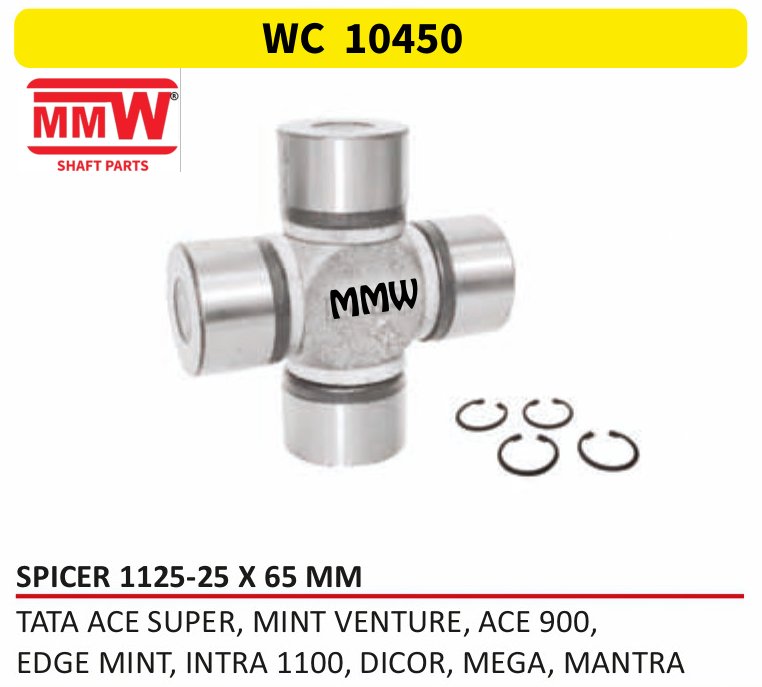 WC 10450 UJ Cross 25X65 MM for TATA ACE SUPER, MINT VENTURE, ACE 900,, EDGE MINT, MMW Auto Industries
