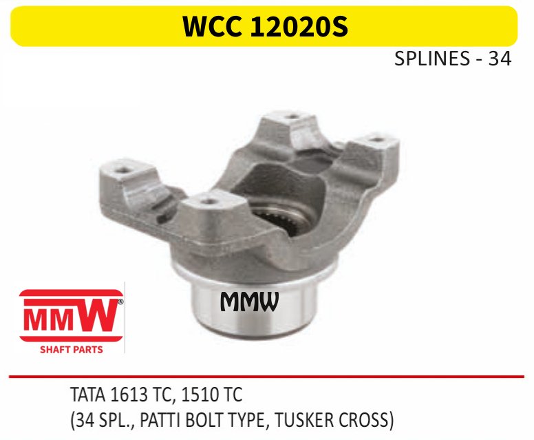 WCC 12020S Front Teeth & Centre Coupling Flange 34 splines for TATA 1613 TC, 1510 TC MMW Auto Industries