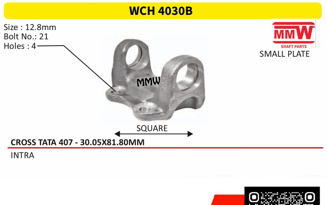 WCH 4030B Cross Holder (Flange Yoke) 30.05X81.80 MM for INTRA MMW Auto Industries