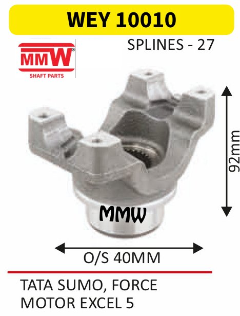 WEY 10010 Gear Box Coupling Flange 27 splines for TATASUMO,FORCE, MOTOREXCEL5 MMW Auto Industries