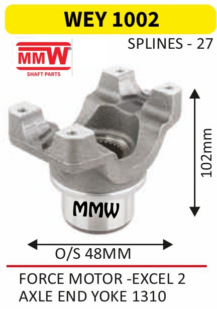 WEY 1002 Gear Box Coupling Flange 27 splines for FORCEMOTOR-EXCEL2, AXLEENDYOKE1310 MMW Auto Industries