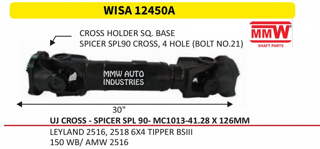 Interaxle Shaft Assembly parts by MMW Auto Industries