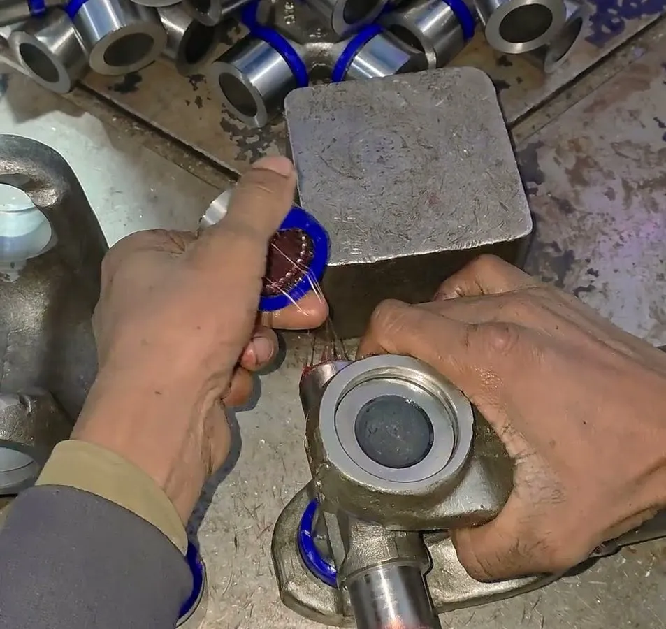 Checking an RSB 590 cross holder assembly at the MMW Auto Industries factory, Delhi