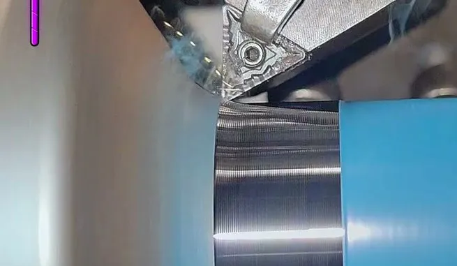 Lathe machining at the MMW Auto Industries factory, Delhi