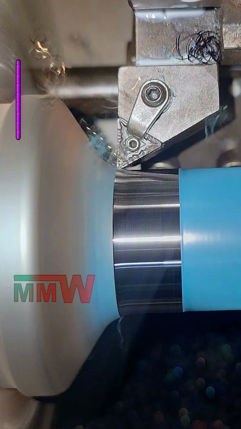 Lathe Machining at the MMW Auto Industries factory, Bawana, Delhi
